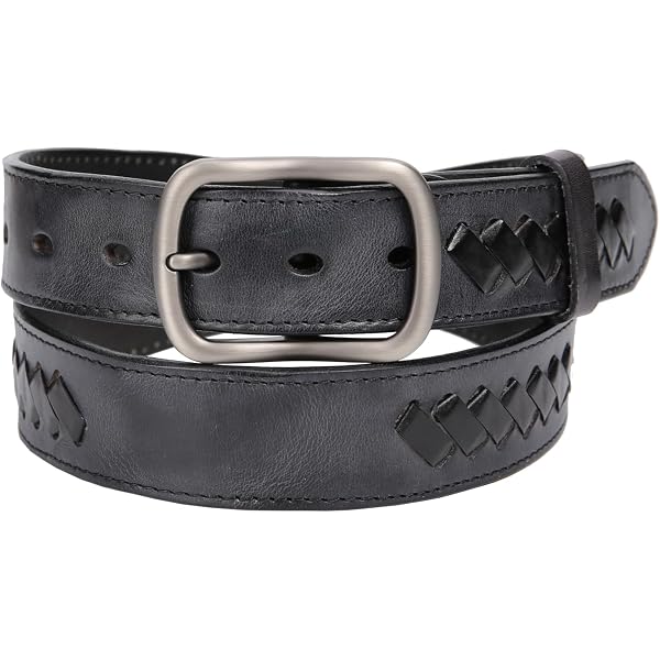 Leatherboss Men's Genuine Leather Money Belt - Size 36 Black With Hidden Zipper Pocket