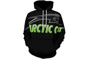AJAIAADA Men's Hoodie Arctic Cat 3D Print Casual Hooded Pullover Unisex Sweatshirts with Giant Pockets
