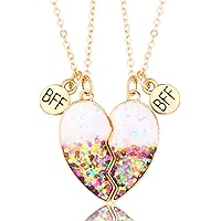 Friendship Necklace Best Friend Necklace for Girls Matching Heart Pendant Necklace Bff Necklace for 2 Girls Trendy Jewelry Gi