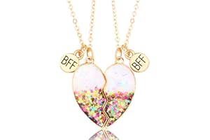 Gifts for Best Friend Necklace for Girls Friendship Necklace Matching Heart Pendant Necklace Bff Necklace for 2 Girls Cute St