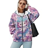 WELLFLYHOM Zip Up Hoodies for Women Oversize Y2K Sweatshirt Zipper Cardigan Jacket Fall Outfits XS-4XL