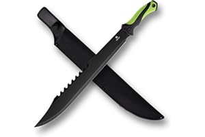 REAT Heavy Duty Machete,24" Full Tang Machete with Shaeth,Ergonomic No-Slip Handle,Machetes for Bushcraft, Outdoor Hunting, Garden Cutting Trees and Yard Work