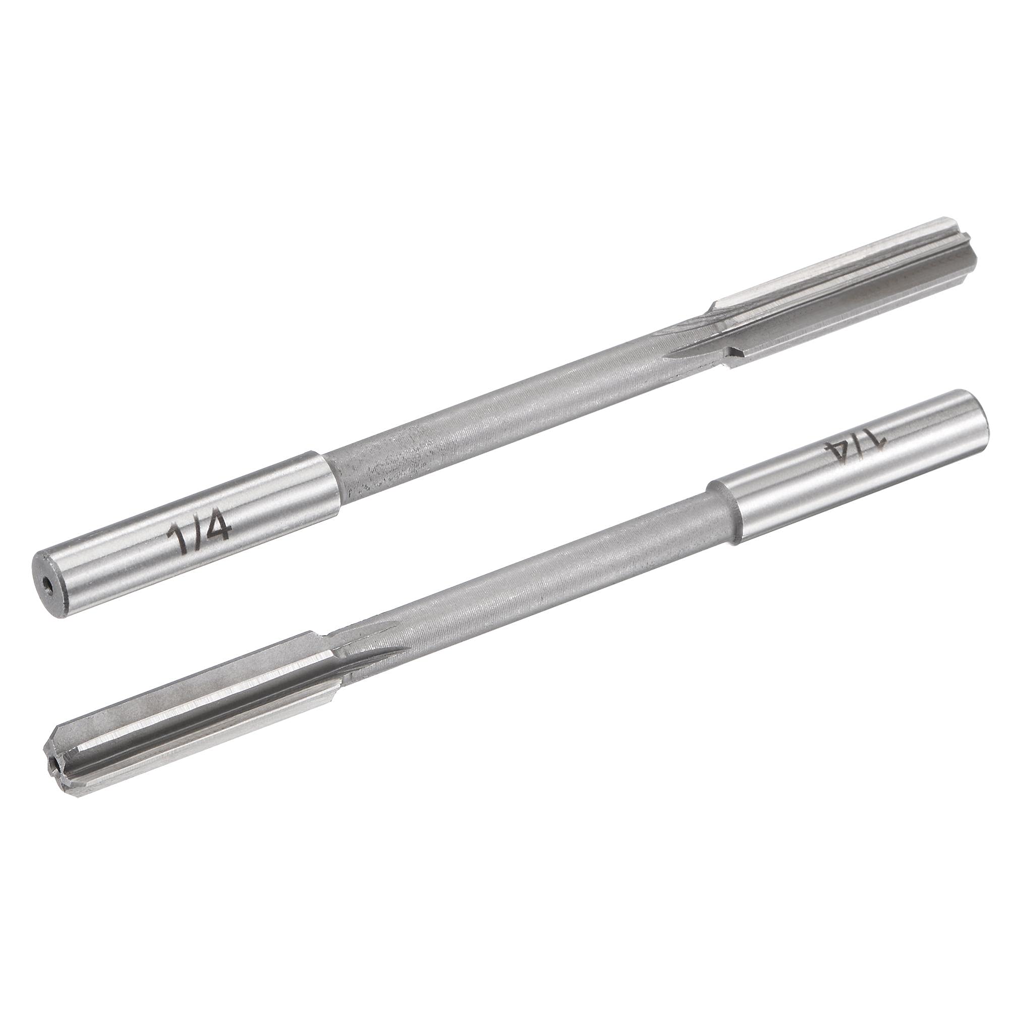 sourcing map 1/4" Chucking Reamer H7 Accuracy High Speed Steel Lathe Machine Reamer 6 Straight Flutes Round Shank Milling Cutter Tool for Bore Machining 2pcs