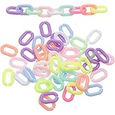 Toddmomy Pastel Acrylic Plastic Chain Links 0.55 Inch with C-Clips for DIY Phone Chains Mask Holders and Bag Accessories