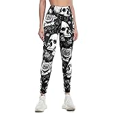 Tezmd Women's High Waisted Printed Leggings Soft Stretchy Pants