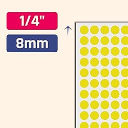 6000 Pack - 1/4" Small Dot Stickers Round Circle