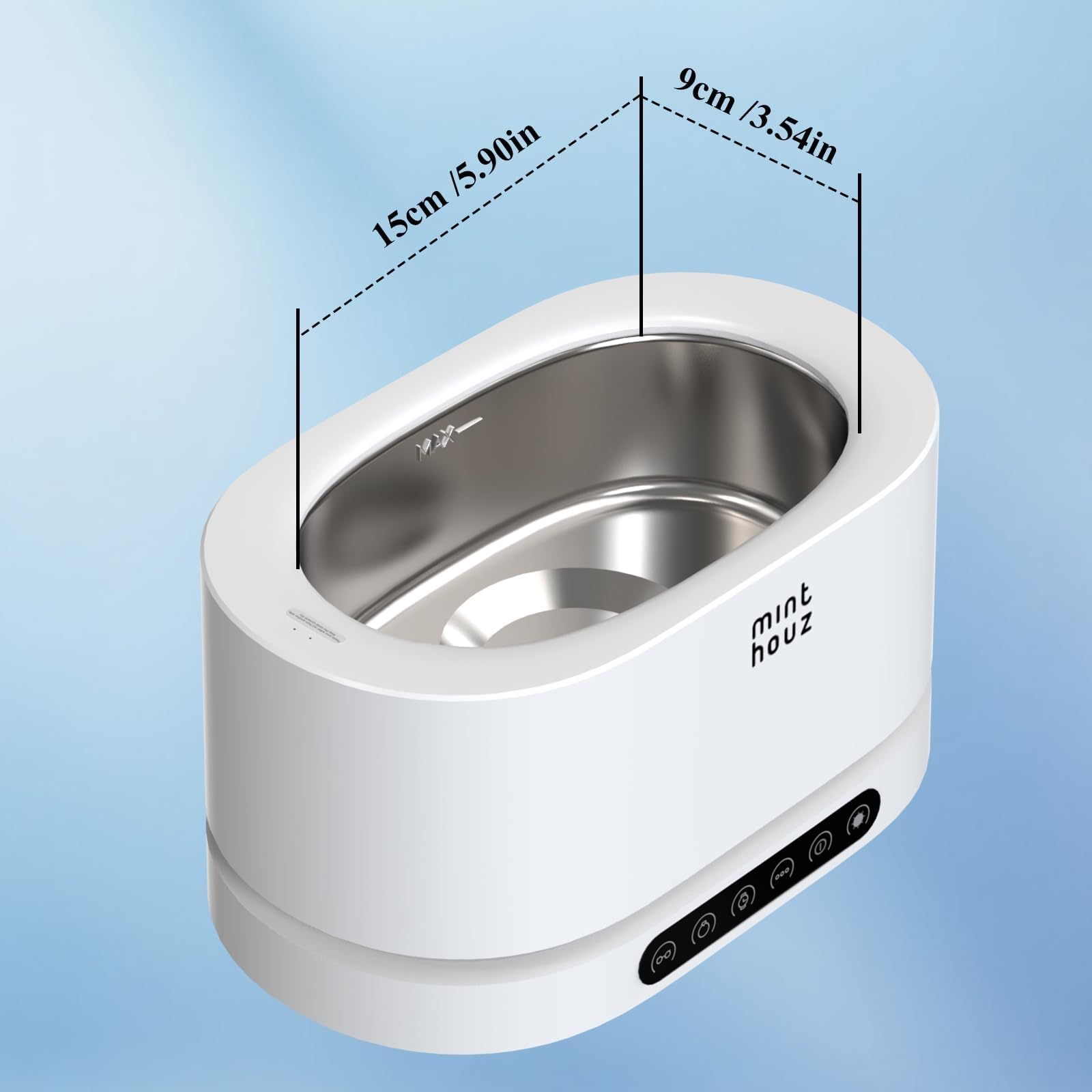 Minthouz Ultraschallreinigungsgerät - 48 kHz Ultrasonic Cleaner 500ml Digital Ultraschallreiniger mit 5 Modi zur Reinigung von Schmuck Uhren Brillen und Zahnprothesen – für den Hausgebrauch 8