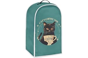doginthehole Coffee Cat Blender Cover with Top Handle Dustproof Food Processor Coffee Maker Stand Mixer Protective Cover for 