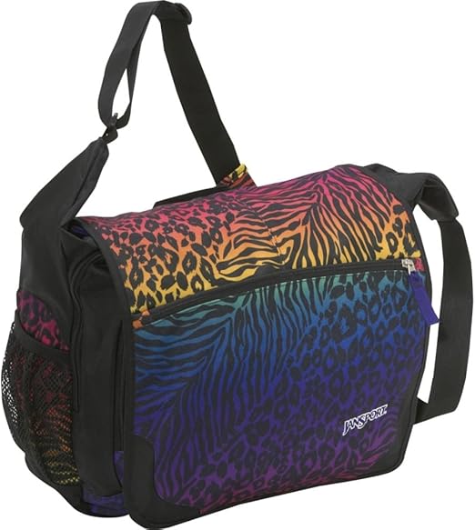 JanSport Printed Elefunk Messenger Bag (Black Animal Frenzy) Clothing