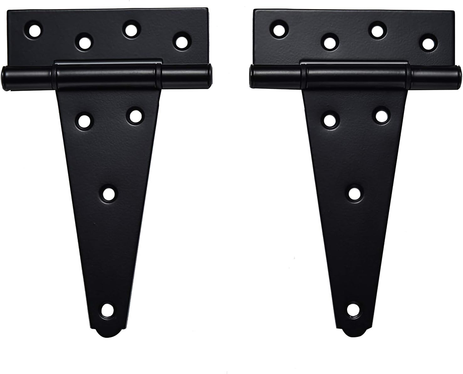 6 Inch TStrap Shed Door Hinges Heavy Duty, Black Tee Hinge for Wooden