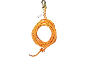 FRONTLINE FALL PROTECTION Frontline VLP25 Vertical Lifeline with Snap Hook 25' | 5/8'' Diameter Polysteel Twisted Rope | ANSI & OSHA Compliant | Roofing & Scaffolding