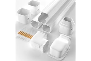 Toutgood 3'' 11Ft Line Set Cover Kit for Mini Split Ductless Air Conditioners and Heat Pumps, Central AC Decorative Upgraded UV-Proof Strong& Durable PVC Pipe