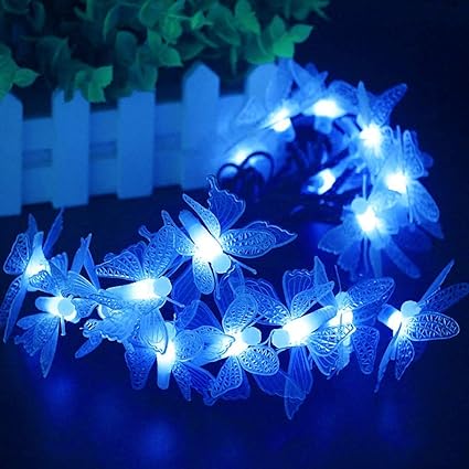 YAWEYA - Guirnalda de luces de mariposa impermeable de 20 pies, 30 LED