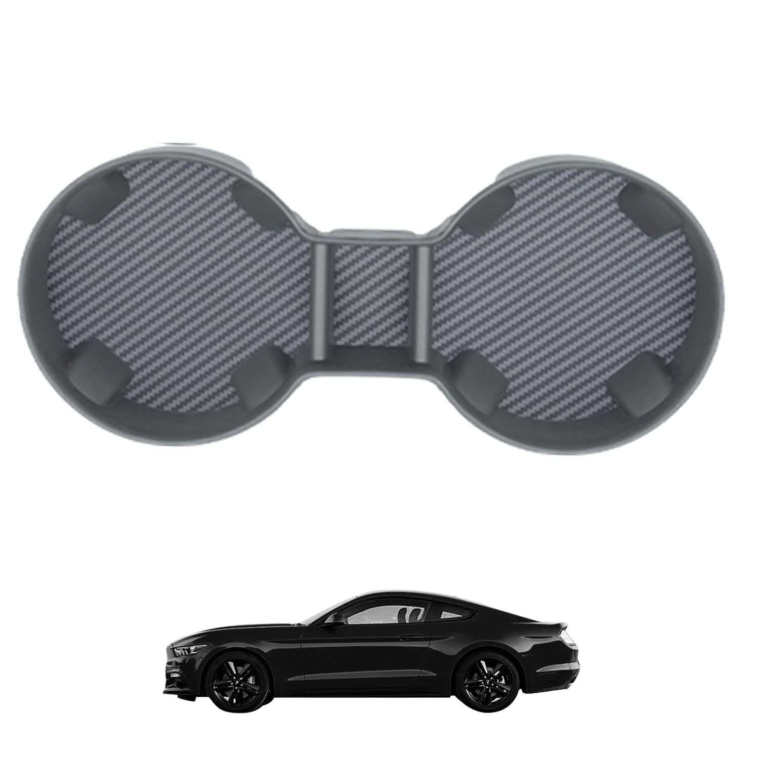 Photo 1 of 2024 2025+ Mustang Cup Holder Mats (2-Piece Set),Custom Fit for Mustang 2024 2025 Mustang EcoBoost Accessories Easy Clean Car Accessories (Not for Mustang GT)