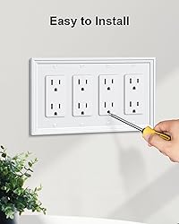 TREEWELL 2-Pack Quad Decorator Outlet Cover