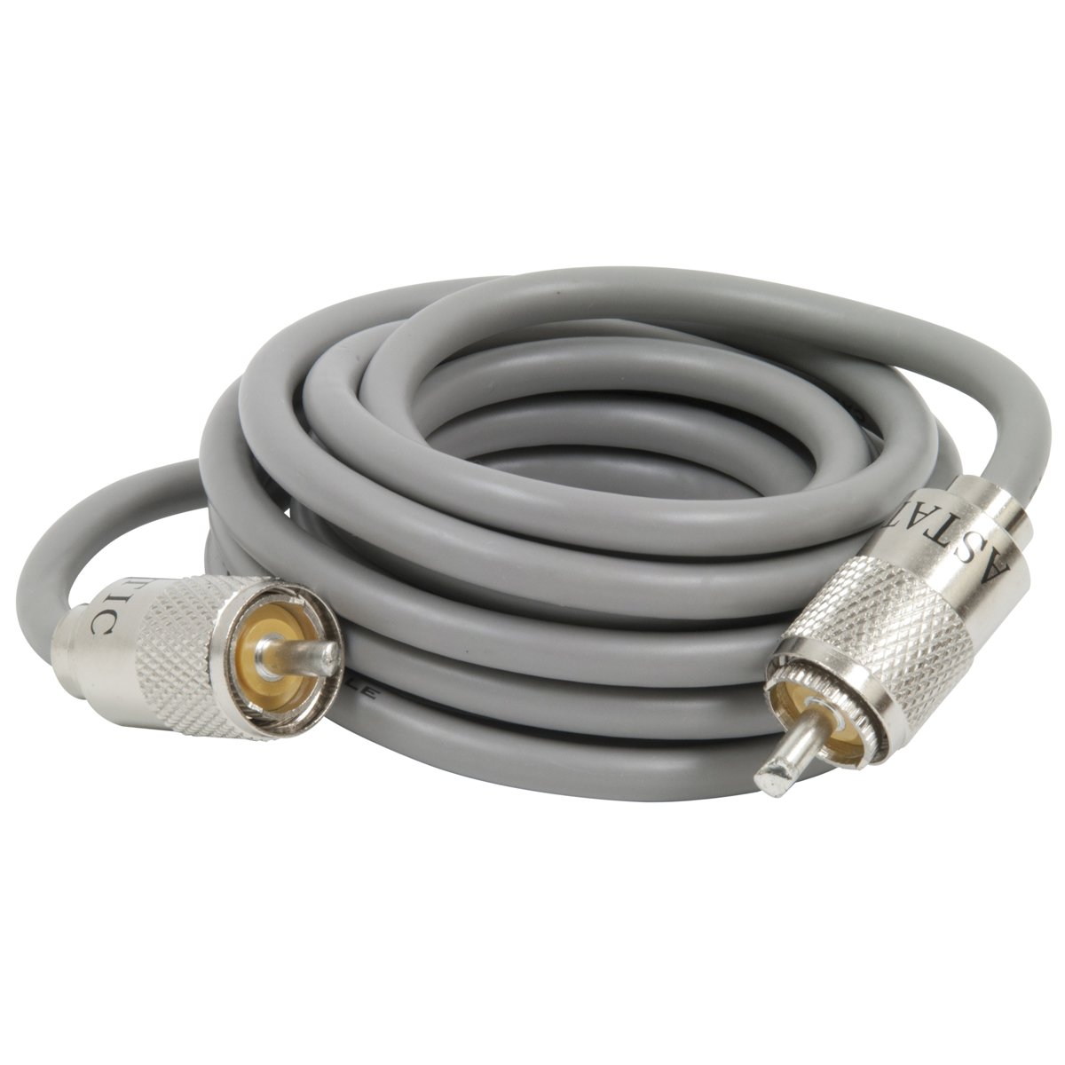 Astatic 302-10274 9 Foot Gray RG8X Cable with PL259 Connectors