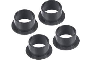 Kozelo 4pcs Flanged Sleeve Bearing - [16mm x 18mm x 12mm] POM Oilless Bushing for Equipment Machine Use | Black