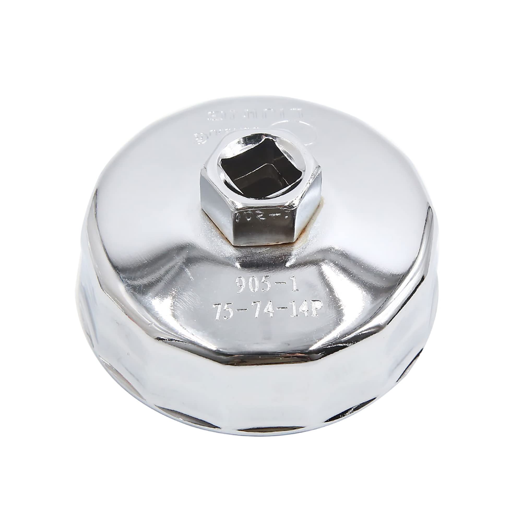 sourcing map Steel 74-75mm Inner Dia 14 Flute Car Oil Filter Wrench Remover Tool