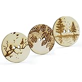 Summer-Ray.com 30pcs 2.36" (60mm) Engraved Wooden Button Sewing DIY Craft