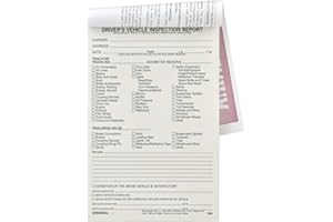 J. J. KELLER & ASSOCIATES, INC. Detailed Driver's Vehicle Inspection Report - Book Format, 2-Ply Carbonless, 5.5" x 8.5", 31 Sets of Forms Per DVIR Book - Meet FMCSR Requirements - J. J. Keller & Associates