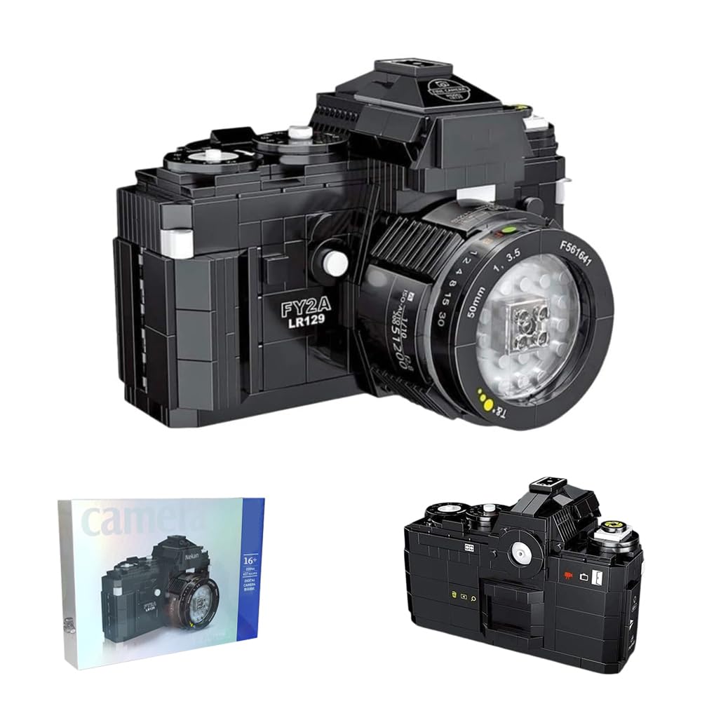 Digital Camera Building Blocks Set, 627 PCS MOC Building Model Kit, Creative Digital Block Set, Retro Camera Collectible Brick Model Toy, Construction Toy for Adults Girls