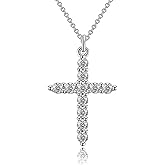OOTDAY Crown Cross Necklace for Women, 14K Gold Silver Cubic Zirconia Crown Cross Necklace, Diamond Gold Silver Cross Necklaces, Dainty Cross Faith Simple Trendy Charm Jewelry Gift for Women