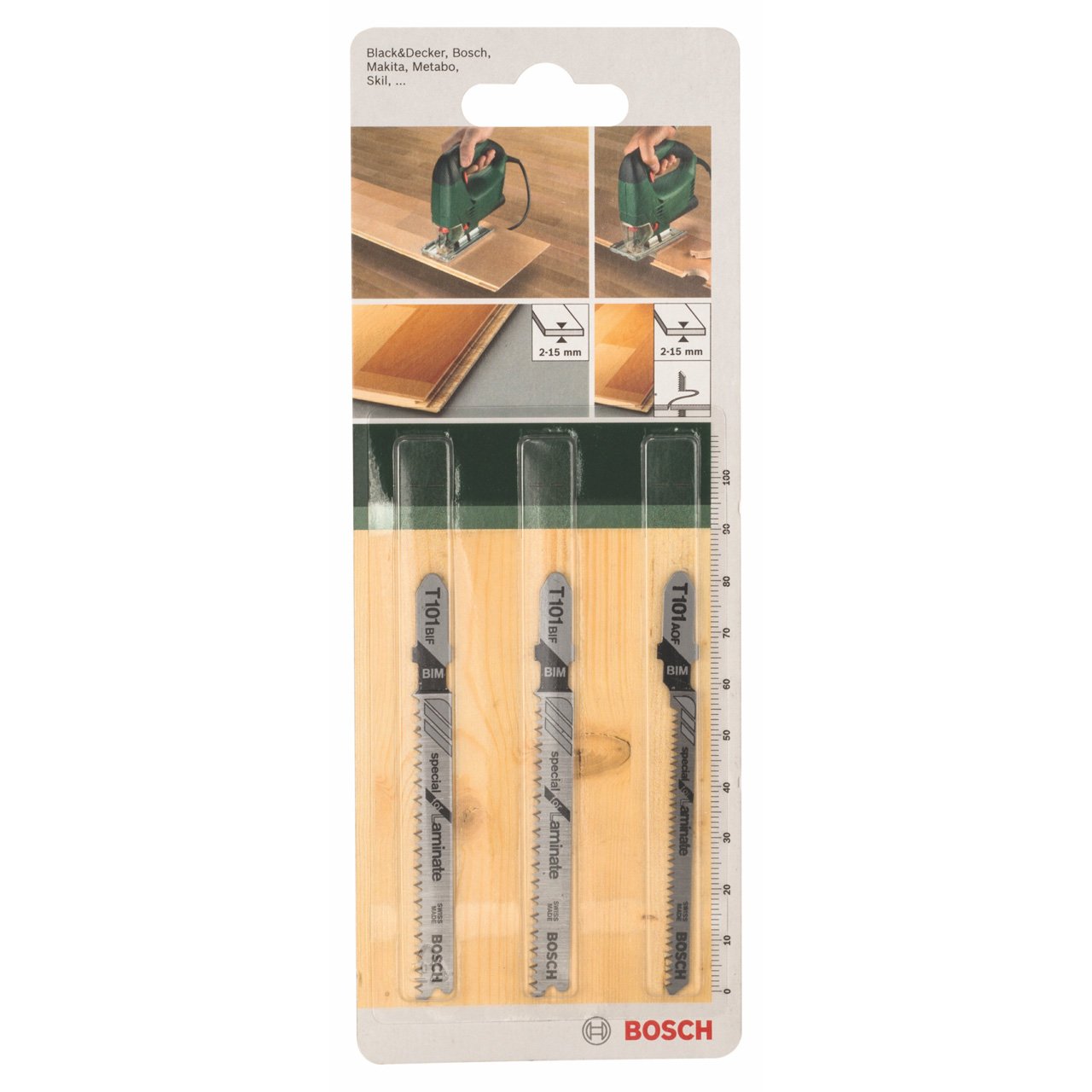 Bosch 2609256788 Jigsaw Blade Sets for Special for Laminate with Single Lug Shank (3 Pieces)