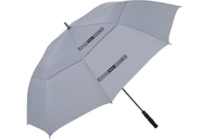 Doubwell golf umbrella large size 68 inches air vent double canopy windproof automatic straight rain umbrellas (grey)