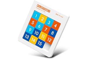 Yealvin 4x4 Klotski Puzzle Sliding Number 15-Digit Version ABS Brain Teasers Sliding Puzzles Toy Tangram Jigsaw Intelligence 
