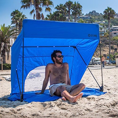 SOL CABANA - Sun Shelter - Smart, Simple &amp; Sturdy - Great for the Beach, Works on Turf, Grass, Dirt, Sand, Pretty Much Anywhere