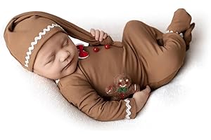 ForBaysy Newborn Baby Christmas Photo Props Outfit Infant Boys Girl Photoshoot Costume Red jumpsuit With Xmas Hat