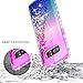 Galaxy Note 8 Case with Screen Protector (Full Coverage) for Girls Women Kids, NageBee Glitter Liquid Sparkle Bling Floating Waterfall Shockproof Cute Case for Samsung Galaxy Note 8 -Purple/Blue