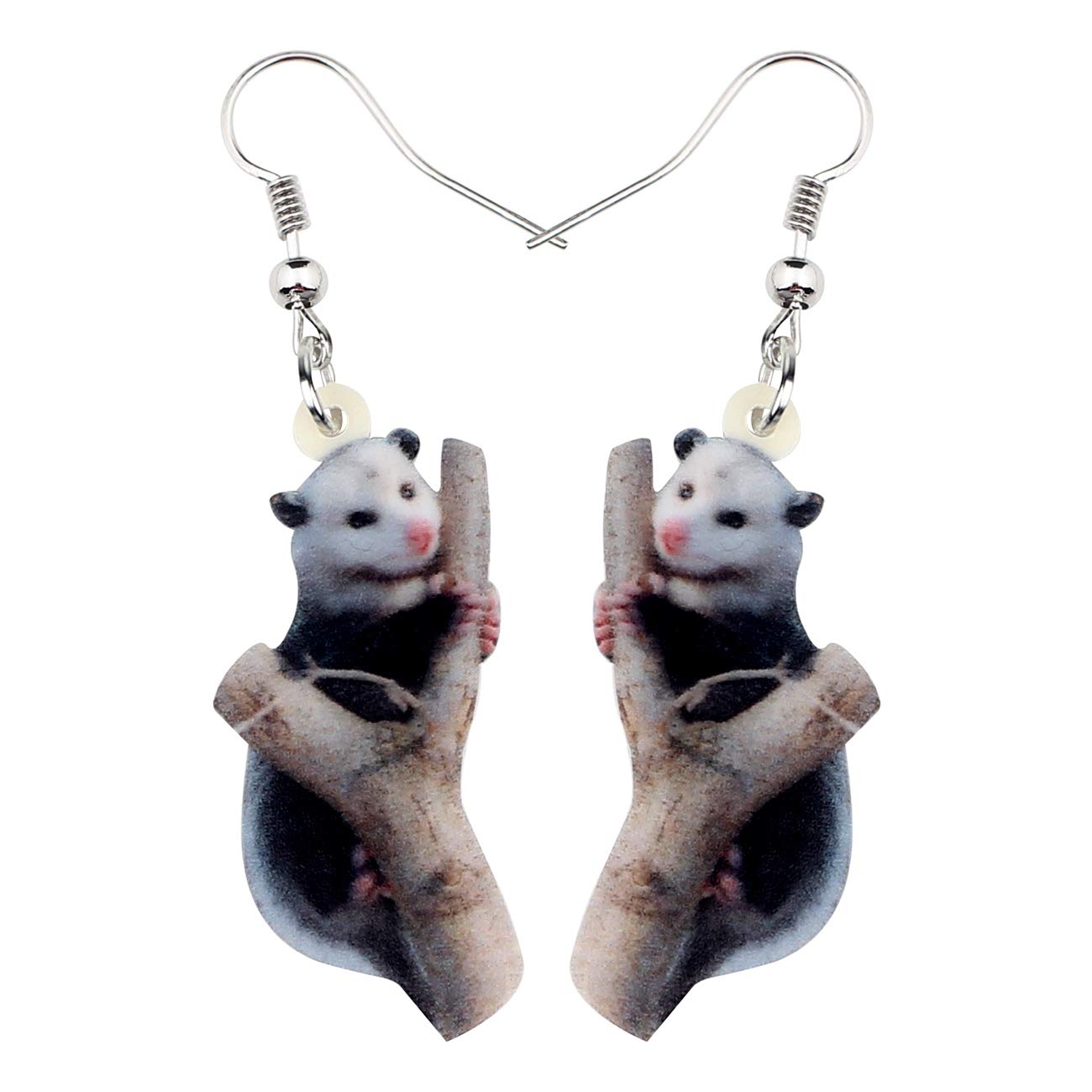 DUOWEI Acrylic Latin America Possum Earrings Funny Possum Dangle Jewelry for Women Girls Teens Gifts Charms (Brown)