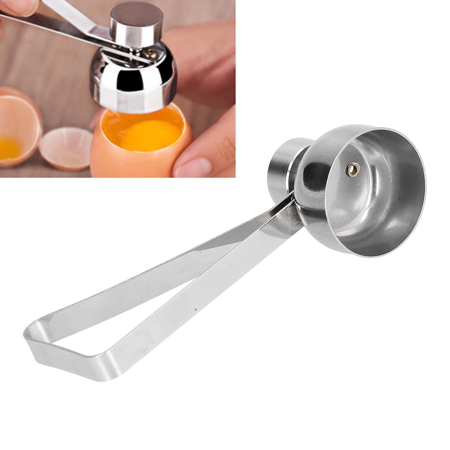 Stainless Steel Egg Opener, Easy to Use Egg Opener Smooth Inner Edge