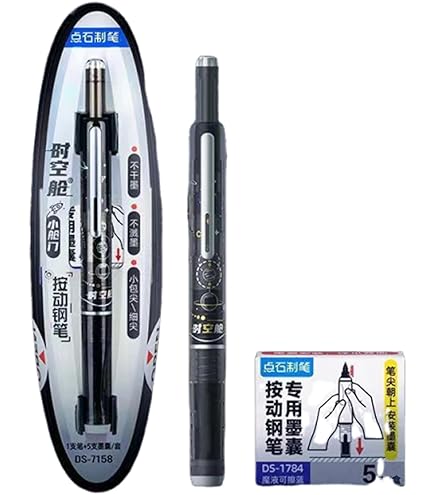 Stylo Plume Rétractable, Stylo D'Écriture À Encre Rechargeable De Type