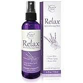 Relax Lavender Spray for Sleep, Natural Linen Spray for Bedding, Perfect Lavender Pillow Spray for Sleep. Aromatherapy Bed Spray with Lavender & Peppermint Essential Oils by Brookethorne Naturals 4oz