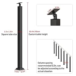 SDFVSDF 8-pcs Black Stairs Railing