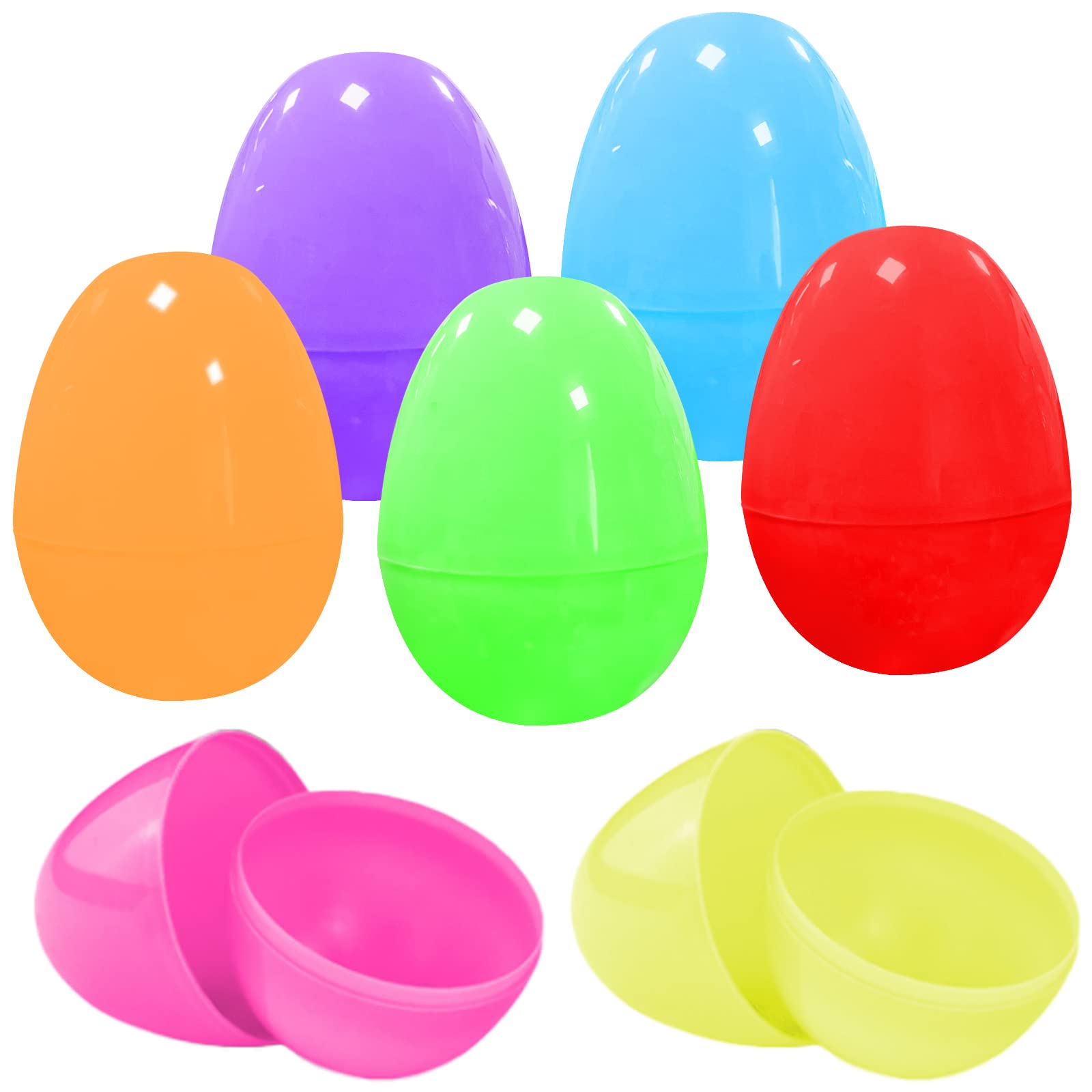 Jsdoin Easter Eggs 28pcs Colourful Fillable Surprise Easter Eggs Easter Hunts Basket Fillers Christmas Springtime Party Favors Gift for Crafts Kids Kitchen Pretend Play Game Toys, Pink