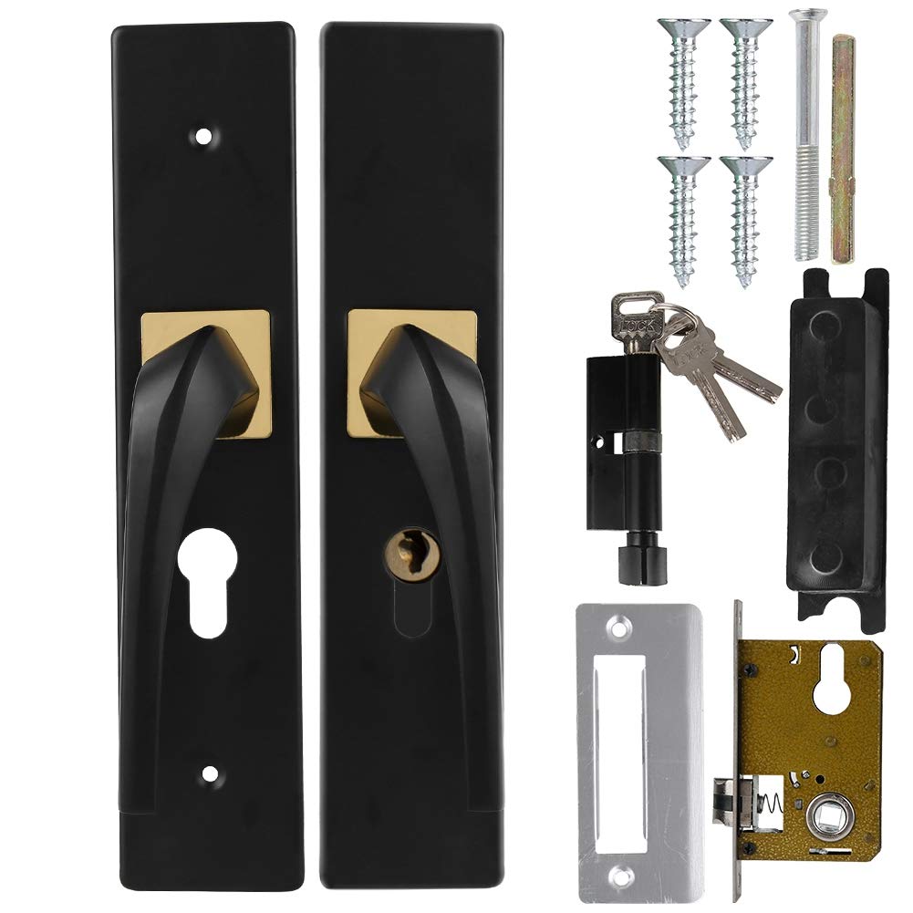 Door Locks with Deadbolt, Simple Proof Security Door Handle Lock with Key Aluminum Inside Silent Lockable Knobs Entrance Kids Adult Safety for Home Bedroom Hotel Office Apartment Yard Garden Doors