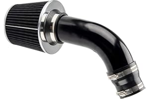 Suride 3" Universal Cold Air Intake Kit, Aluminum Car Air Intake Pipe Kit (Black)
