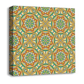 Canvas Wall Art Traditional National Culture Painting Artwork for Home Prints Framed - 12x12 inches