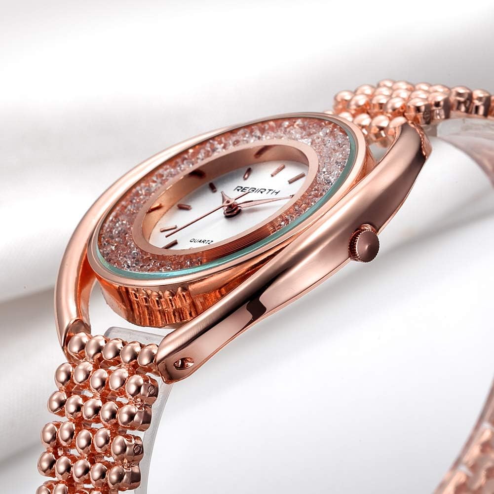 Small Dial Stainless Steel Brief Wrist Watch Wife Valentine Rhinestone Crystal Watches Girlfriend Gifts Rose Golden Bracelet Watch Wrist Watches