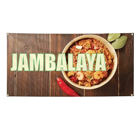 Amazon Com Vinyl Banner Sign Jambalaya 1 Restaurant Food