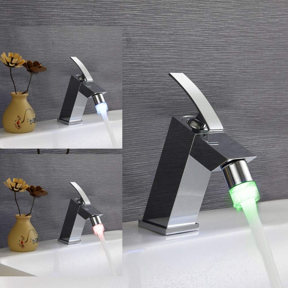 HDLWIS LED Bathroom Faucet, Bathroom Sink Faucet with Water