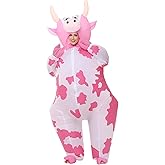MROMT Inflatable Cow Costume Adult Animal Costume Halloween Inflatable Costume Christmas Cow Blow Up Suit for Women Cosplay
