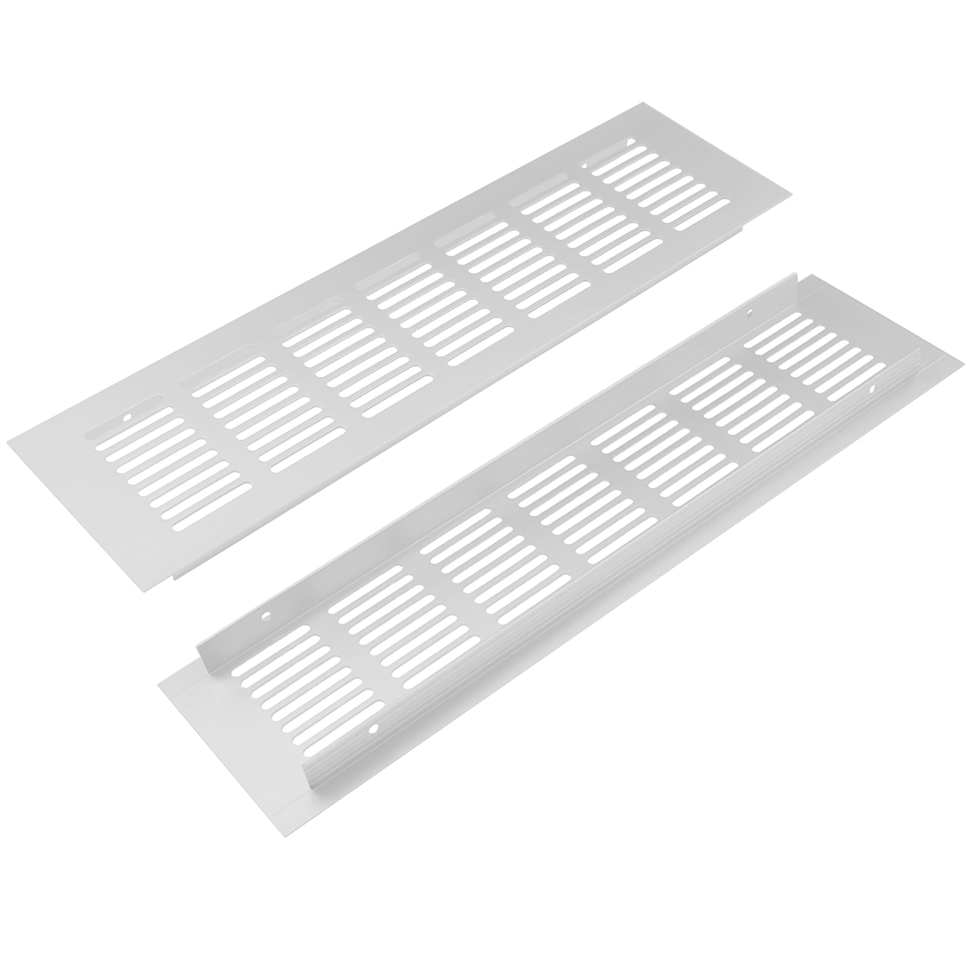 2 PCS 80 * 300mm Rectangle Silver Aluminum Alloy Mesh Air Vent for Cabinets and Furnitures