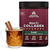 Ancient Nutrition Advanced Hydrolyzed Collagen Peptides Powder Protein Lean with Probiotics and Vitamin C, Cinnamon, for Women & Men, Supports Healthy Weight Management & Muscle Building, 25 Servings