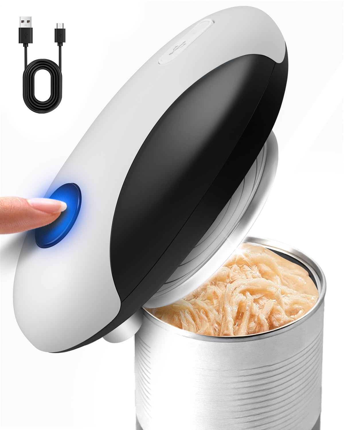 Photo 1 of Rechargeable Electric Can Opener, One Touch Safety Automatic Can Opener - Easy Smooth Edge Hands Free, Battery Operated Openers Fits Most Cans, Ideal for Seniors People with Weak Hands & Arthritis