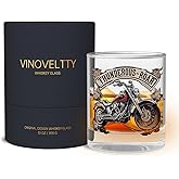 Vinoveltty Motorcycle Whiskey Glass, Motorbike Birthday Gifts for Men Dad Biker, Fathers Day Christmas Gift for Dad Brother Husband, Whiskey Tumbler(300 ML)
