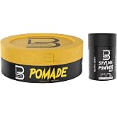 L3 Level 3 Pomade &amp; Styling Powder for Men, Strong Hold, Brilliant Shine | Long-lasting hold, adds strength, volume and definition, smooth flexible control, for men's hairstyles, level 3 hair clay